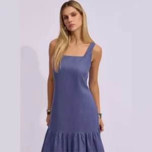 Vestido linho puro Babado Luisa