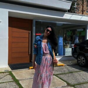 Vestido Estampado Com Cinto Luara