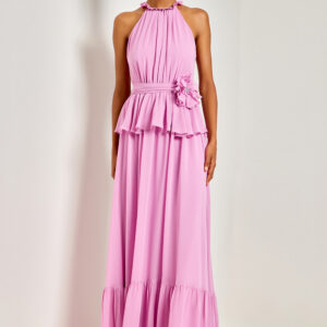 Vestido longo Peplum Florescer