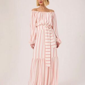 Vestido longo listrado